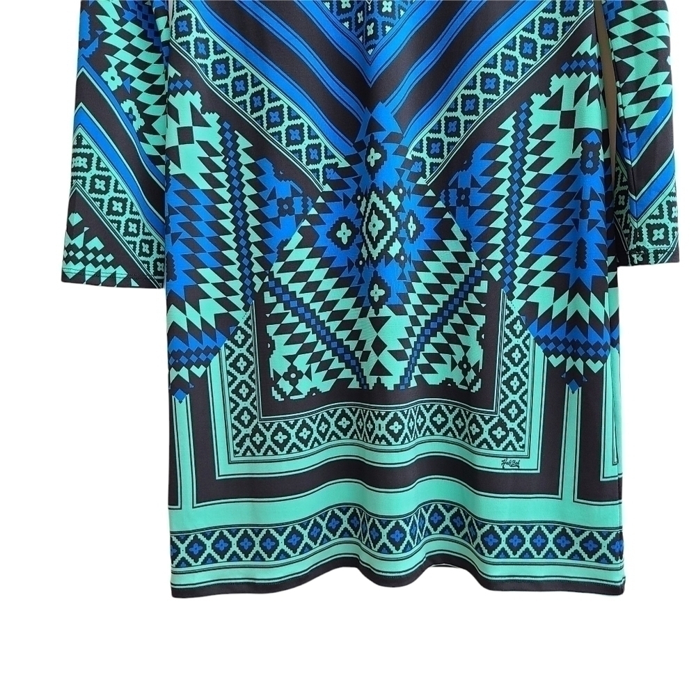 Hale Bob Tunic Style Geometric Print Dress, Size Medium - Picture 3 of 9